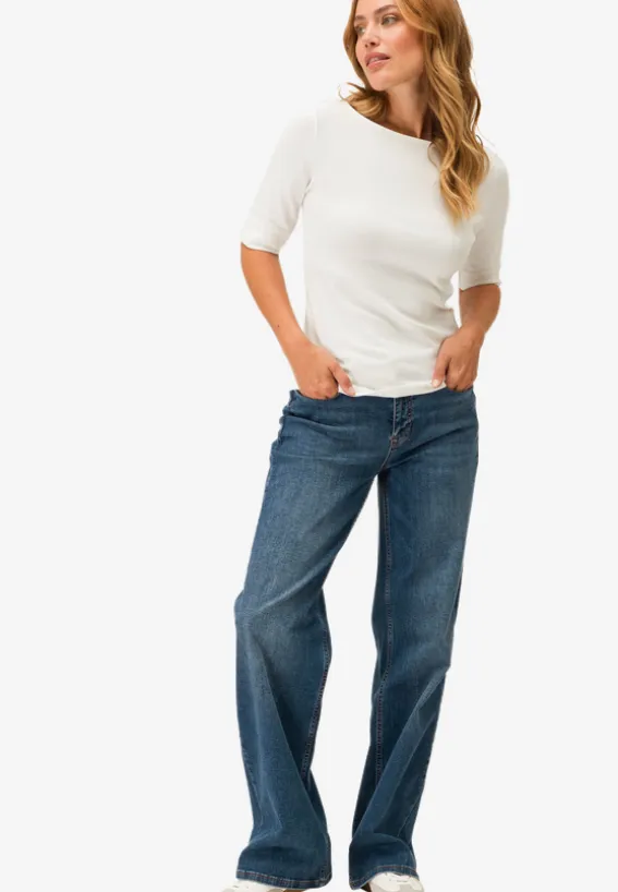 Basic Shirt mit U-Boot-Ausschnitt