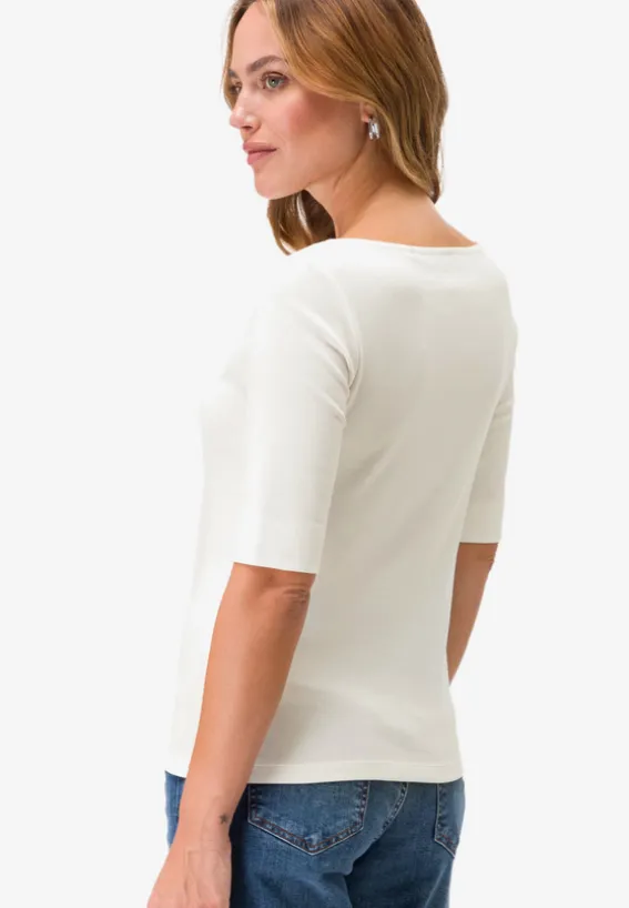 Basic Shirt mit U-Boot-Ausschnitt