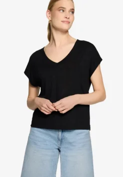Basic-T-Shirt mit V-Ausschnitt
