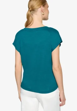 Basic-T-Shirt mit V-Ausschnitt