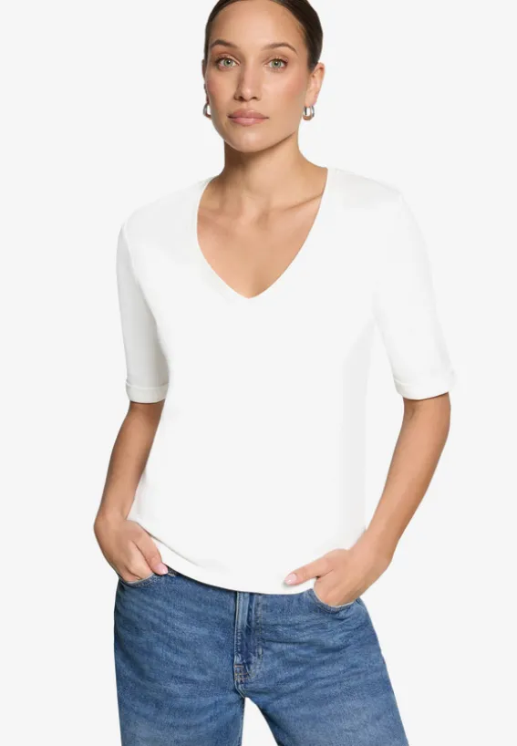 Basic-T-Shirt mit V-Ausschnitt