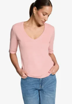 Basic-T-Shirt mit V-Ausschnitt