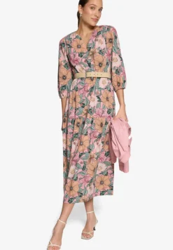 Blumenkleid Maxi mit Gürtel