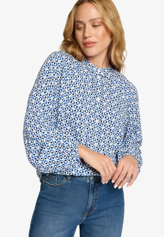 Bluse mit grafischem Print