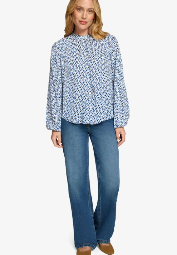 Bluse mit grafischem Print