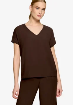Bluse mit V-Ausschnitt und Bindedetail