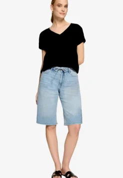 Bluse mit V-Ausschnitt und Bindedetail