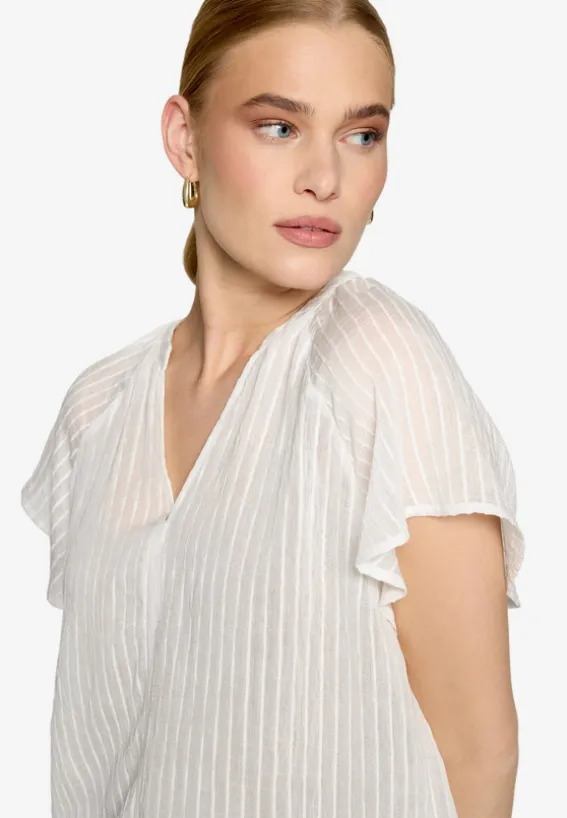 Bluse transparent mit V-Ausschnitt