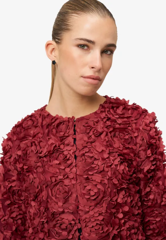 Bolero-Jacke mit 3D Blumen