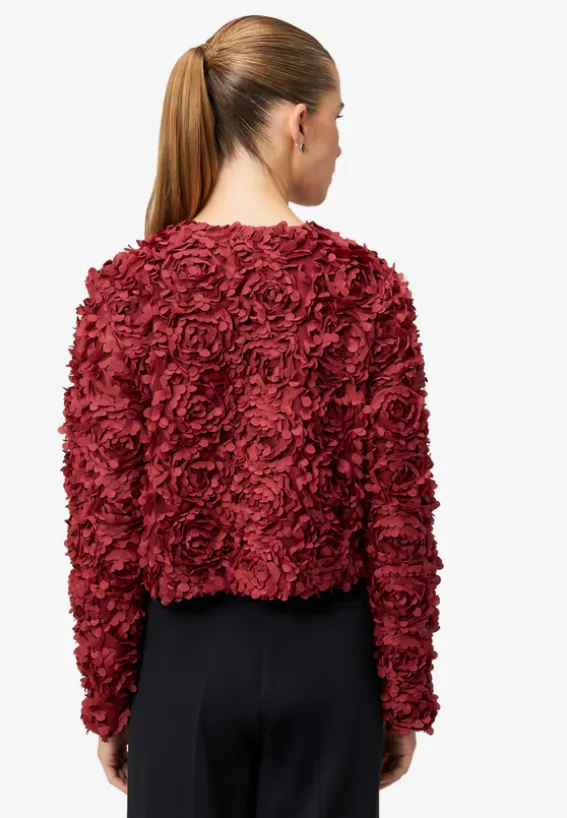 Bolero-Jacke mit 3D Blumen