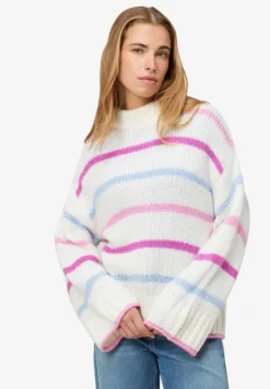 Grobstrickpullover mit Streifen