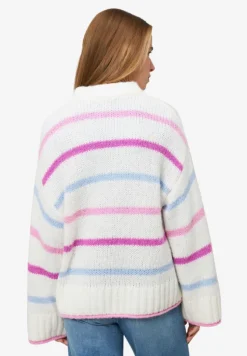 Grobstrickpullover mit Streifen