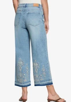 Jeans mit Stickerei 7/8 Länge