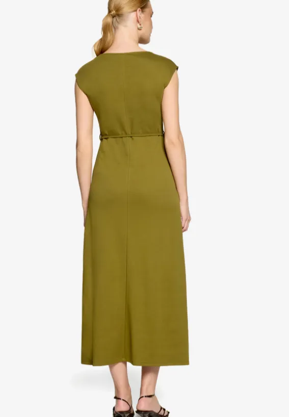 Jerseykleid Maxi mit Bindegürtel