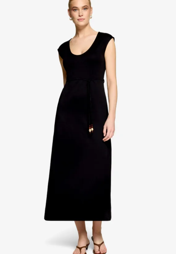 Jerseykleid Maxi mit Bindegürtel