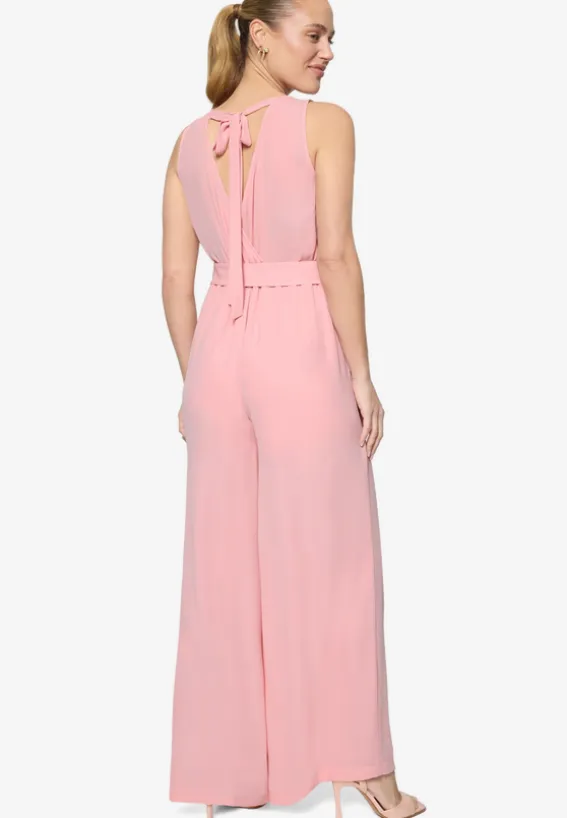 Jumpsuit mit Gürtel und weitem Bein