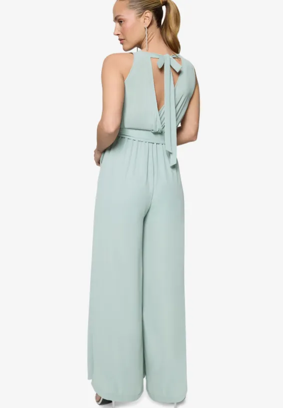Jumpsuit mit Gürtel und weitem Bein