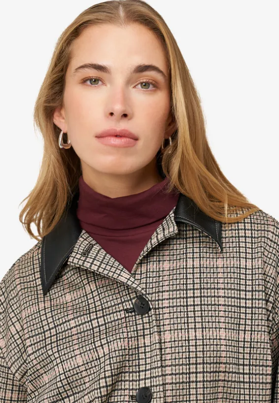 Karo-Jacke mit Knopfleiste