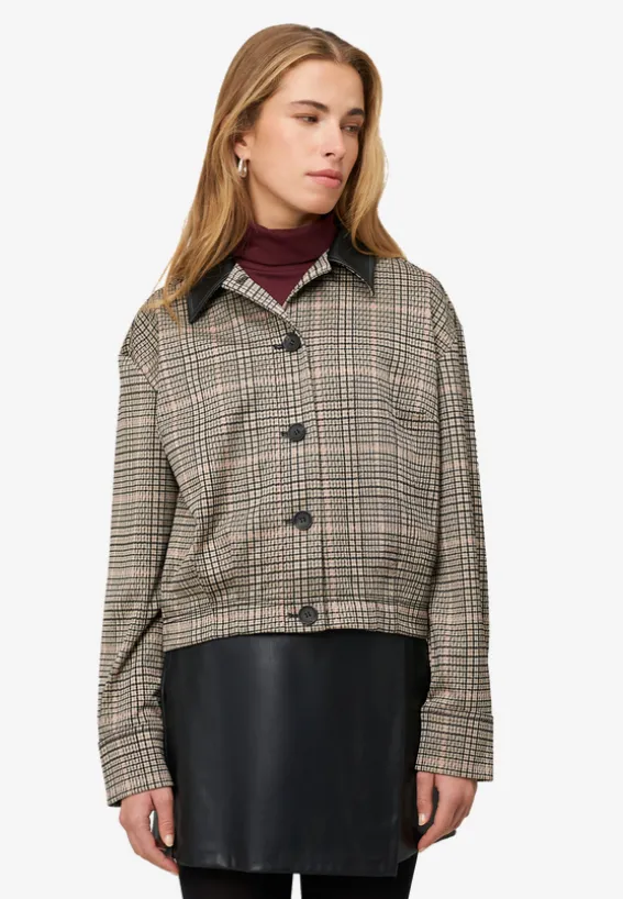 Karo-Jacke mit Knopfleiste