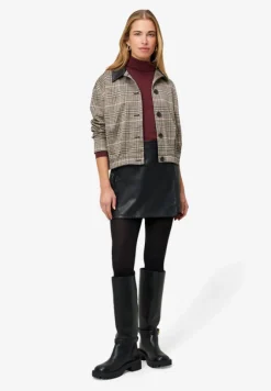 Karo-Jacke mit Knopfleiste