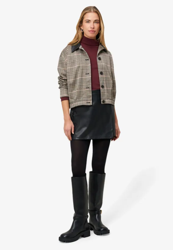 Karo-Jacke mit Knopfleiste