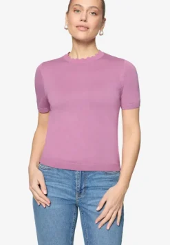 Kurzarmpullover mit Wellensaum