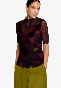 Mesh-Shirt mit Blumen