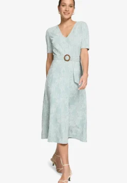 Midikleid mit Blumen-Stickerei