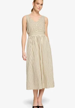 Midikleid tailliert mit Streifen