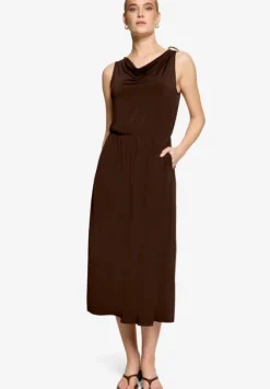 Midikleid tailliert mit Wasserfallausschnitt