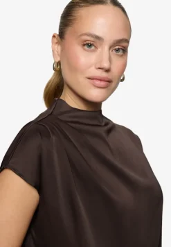 Satin-Bluse mit Kragen