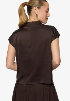 Satin-Bluse mit Kragen