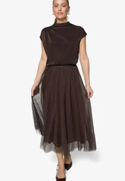 Satin-Bluse mit Kragen