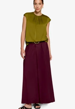 Satin-Bluse mit Rundhalsausschnitt