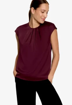 Satin-Bluse mit Rundhalsausschnitt