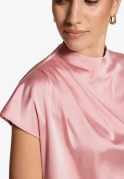 Satinbluse mit Stehkragen