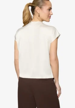 Satinbluse mit Stehkragen