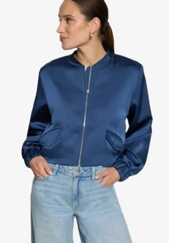 Satin-Jacke mit Reißverschluss