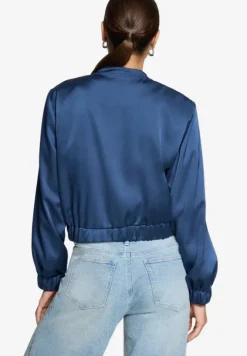 Satin-Jacke mit Reißverschluss