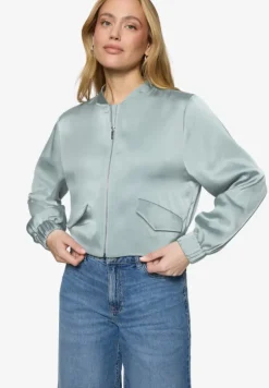 Satin-Jacke mit Reißverschluss