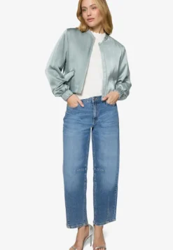 Satin-Jacke mit Reißverschluss