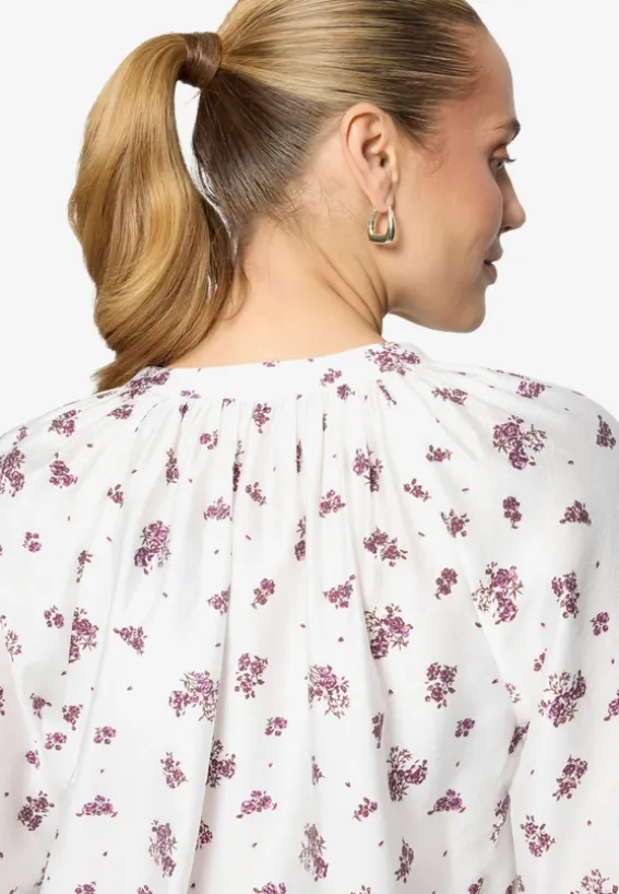 Schlupfbluse mit Blumen
