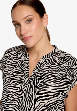 Schlupfbluse mit Zebraprint