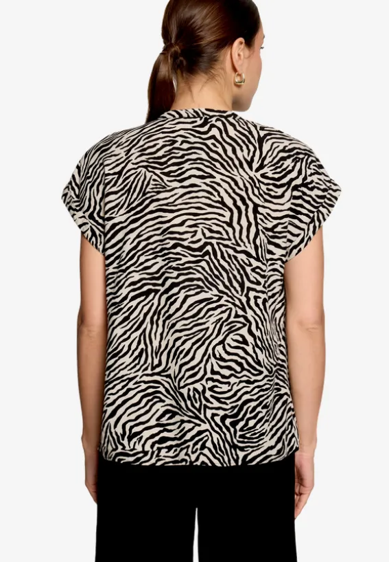 Schlupfbluse mit Zebraprint