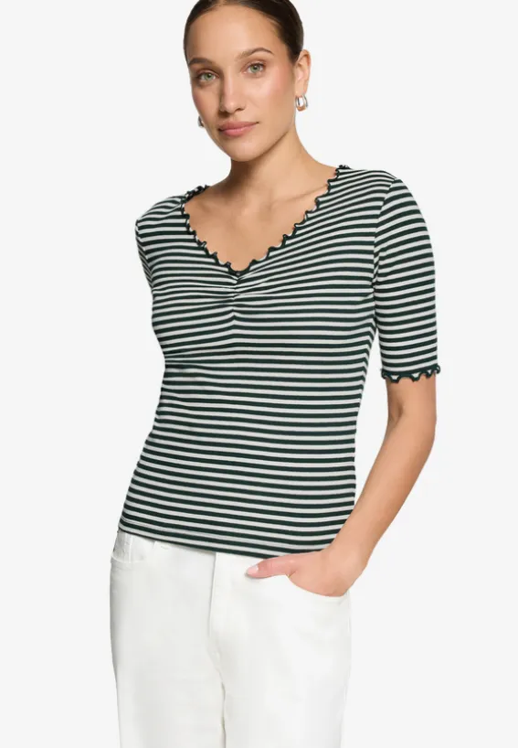 Shirt gestreift mit Raffung