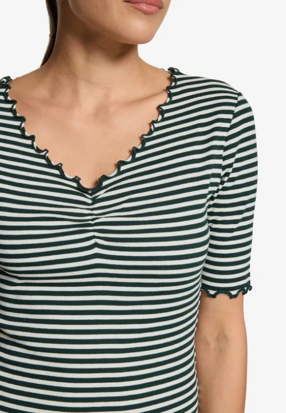 Shirt gestreift mit Raffung