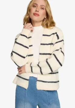 Strickjacke mit Streifen offener Style