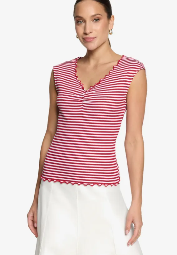 Top gestreift mit Raffung