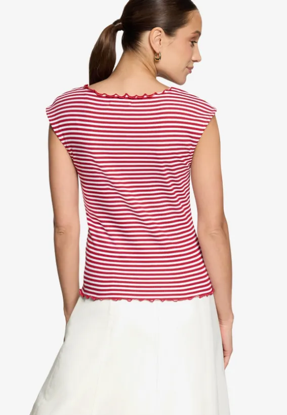 Top gestreift mit Raffung
