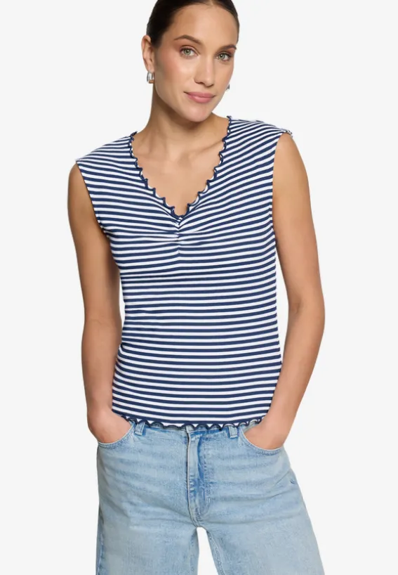 Top gestreift mit Raffung